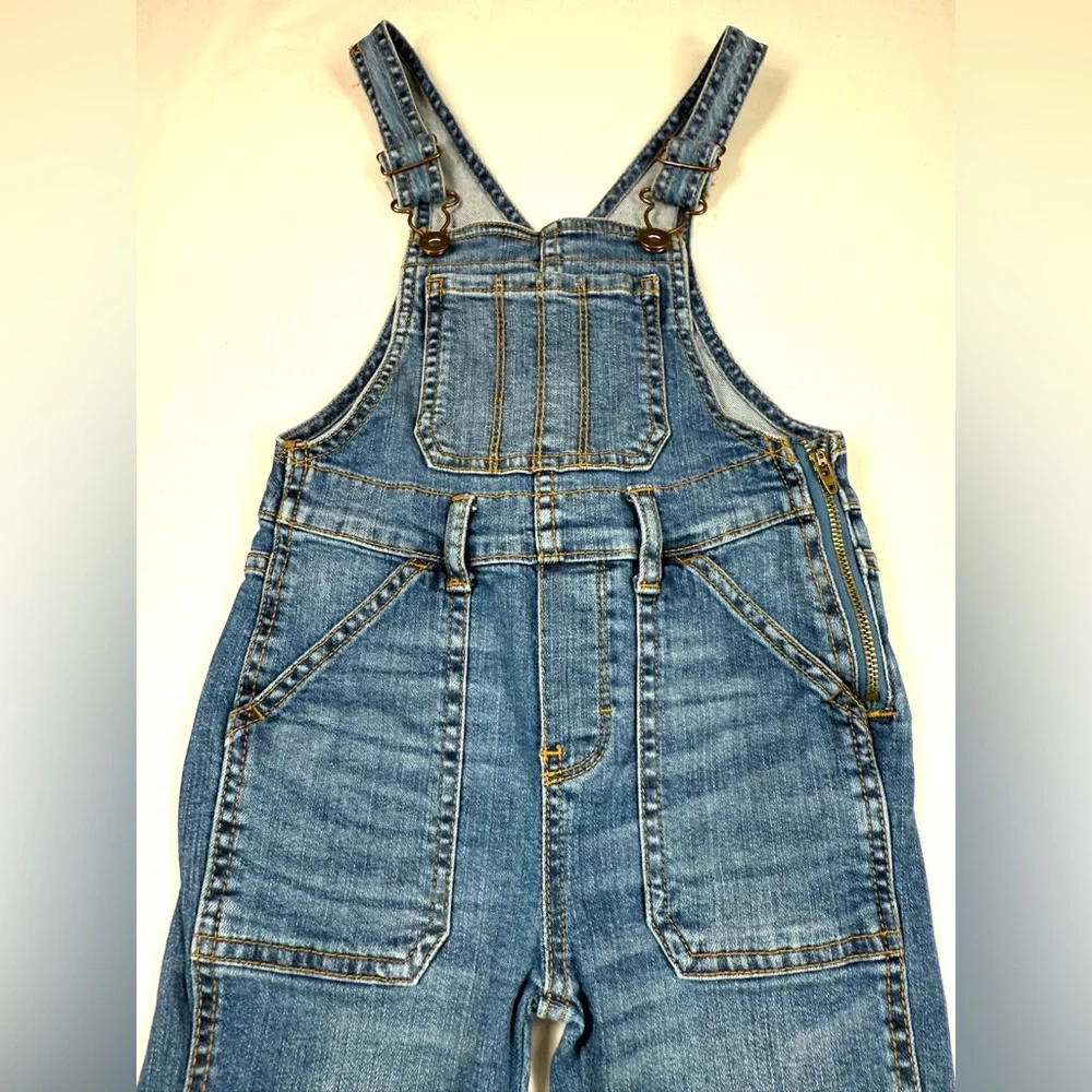 OSHKOSH B’GOSH Girls Denim Overalls Tapered Raw Hem 5 Casual Stretch Classic‎